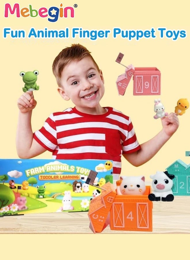 MEBEGIN 20PCS Farm Animals Toys Set with 10 Animals and 10 Houses, Montessori Learning Toys, Color Discrimination and Sorting Games, Ideal Gift for Babies Aged 12M+ - Image 3